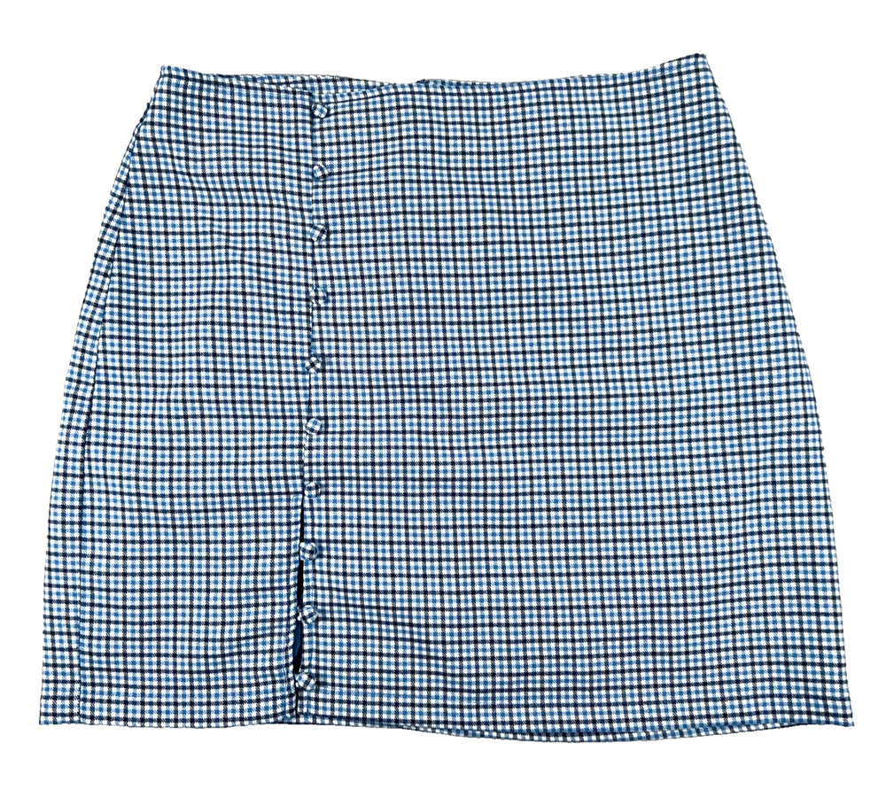 Blue Rain Blue Plaid Mini Skirt (Women's M)